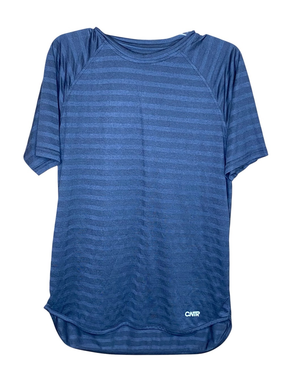 CNTR Sportswear Striped Tee Lightweight Short Sleeve Activewear Wider Neckline M